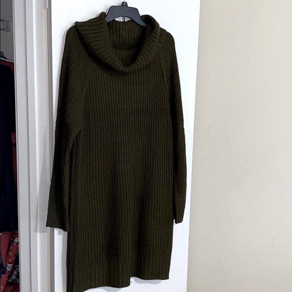 NWOT Green Women’s Plus Cowl Neck Sweater Dress